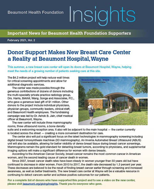 Beaumont Health Insights, February 26, 2021 Issue
